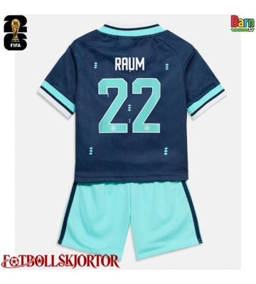 Tyskland David Raum #22 Borta Kläder Barn VM 2026 Kortärmad (+ Korta byxor)